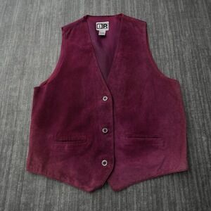 BP. Nordstrom Men Vest  Burgundy Suede Leather 3 Button Vintage Large